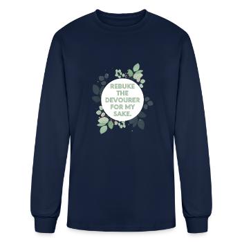 Rebuke the devourer for my sake. - Men's Long Sleeve T-Shirt - navy - Front