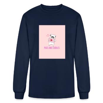 PUGS AND CUDDLES - Men's Long Sleeve T-Shirt - navy - Front