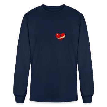 Bandaged Broken Heart Divorce Breakup Heartbroken - Men's Long Sleeve T-Shirt - navy - Front