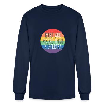 There Are More Than 2 Genders Rainbow LGBTQ - Men's Long Sleeve T-Shirt - navy - Front