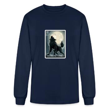 Hombre Lobo Werewolf Card Mexican Lottery - Men's Long Sleeve T-Shirt - navy - Front