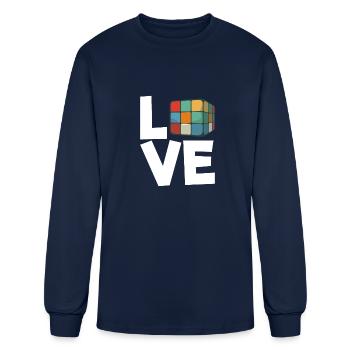 Love Cubing Puzzle Solving Cube Love Speed Cubing - Men's Long Sleeve T-Shirt - navy - Front