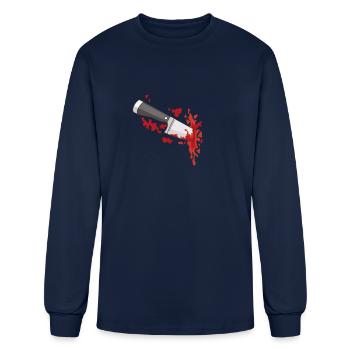 Knife In The Heart Divorce Breakup Heartbrokenknif - Men's Long Sleeve T-Shirt - navy - Front