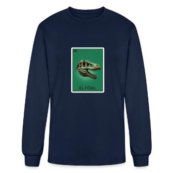 El Fosil Old Person Card Mexican Lottery Card - Men's Long Sleeve T-Shirt - navy - Front
