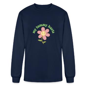 My Tummy Hurts Stomachache Funny Kids Tummy Ache - Men's Long Sleeve T-Shirt - navy - Front