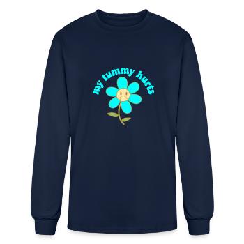 My Tummy Hurts Stomachache Funny Kids Tummy Ache - Men's Long Sleeve T-Shirt - navy - Front