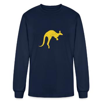 Kangaroo Aussie Australia Roo Yellow Kangarookanga - Men's Long Sleeve T-Shirt - navy - Front
