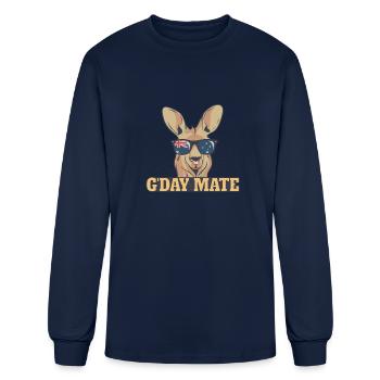 G'Day Mate Kangaroo Aussie Australia Roo GDay Mate - Men's Long Sleeve T-Shirt - navy - Front