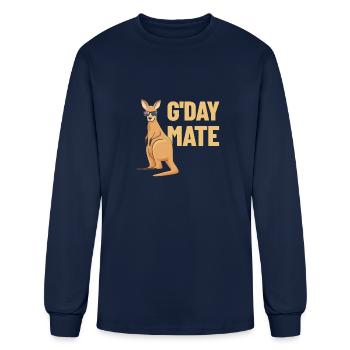 G'Day Mate Kangaroo Aussie Australia Roo GDay Mate - Men's Long Sleeve T-Shirt - navy - Front