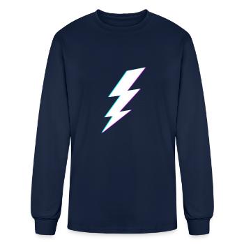 Lightning Bolt Vaporwave Storm Lightning - Men's Long Sleeve T-Shirt - navy - Front