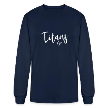 Titans High School Titans Sports Team Women's - Men's Long Sleeve T-Shirt - navy - Front