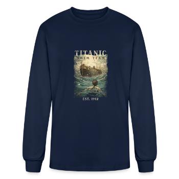 Titanic Swim Team Established 1912 RMS Titanic - Men's Long Sleeve T-Shirt - navy - Front