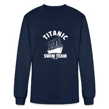Titanic Swim Team Established 1912 RMS Titanic - Men's Long Sleeve T-Shirt - navy - Front