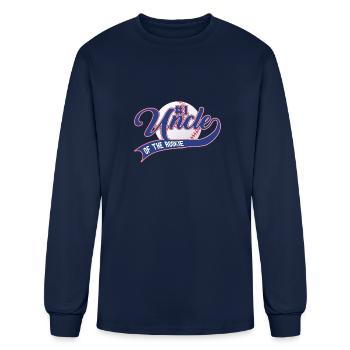Uncle Of The Rookie 1st Birthday Baseball Family - Men's Long Sleeve T-Shirt - navy - Front