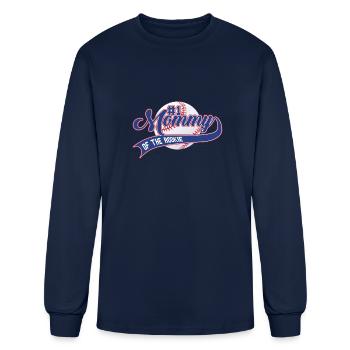 Mommy Of The Rookie 1st Birthday Baseball Family - Men's Long Sleeve T-Shirt - navy - Front