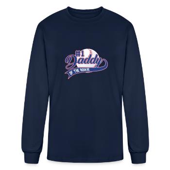 Daddy Of The Rookie 1st Birthday Baseball Family - Men's Long Sleeve T-Shirt - navy - Front