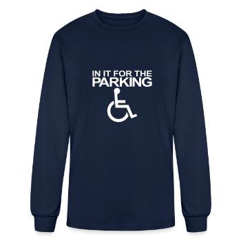 In It For The Parking Handicapped Disabled - Men's Long Sleeve T-Shirt - navy - Front