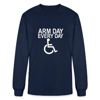 Handicapped Arm Day Every Day Handicapped Disabled - Men's Long Sleeve T-Shirt - navy - Front