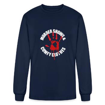 Murder Shows And Comfy Clothes Funny True Crime - Men's Long Sleeve T-Shirt - navy - Front