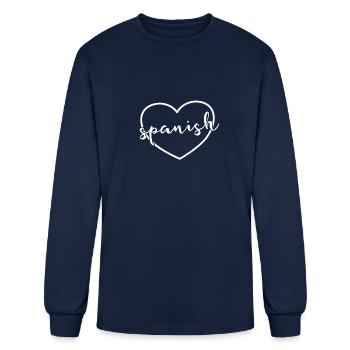 Spanish Heart Foreign Language Spanish Teacher - Men's Long Sleeve T-Shirt - navy - Front