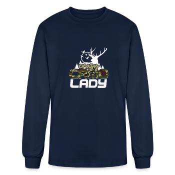 Crazy Camo Lady Women's Deer Hunting Season Camo - Men's Long Sleeve T-Shirt - navy - Front