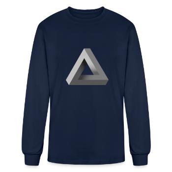 Triangle Illusion Architect Optical Illusion - Men's Long Sleeve T-Shirt - navy - Front