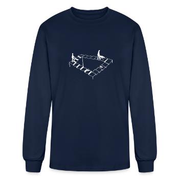 Optical Illusion Architect Penrose Steps Illusion - Men's Long Sleeve T-Shirt - navy - Front