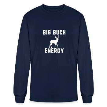 Big Buck Energy Deer Hunter Men's Deer Hunting - Men's Long Sleeve T-Shirt - navy - Front