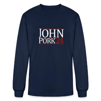 John Pork '24 John Pork - Men's Long Sleeve T-Shirt - navy - Front