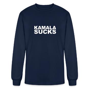 Kamala Sucks Anti-Kamala Hate Kamala Harris - Men's Long Sleeve T-Shirt - navy - Front
