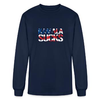 Kamala Sucks Anti-Kamala Hate Kamala Harris - Men's Long Sleeve T-Shirt - navy - Front