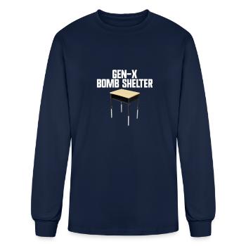 Gen-X Bomb Shelter Funny Generation X Bomb Shelter - Men's Long Sleeve T-Shirt - navy - Front