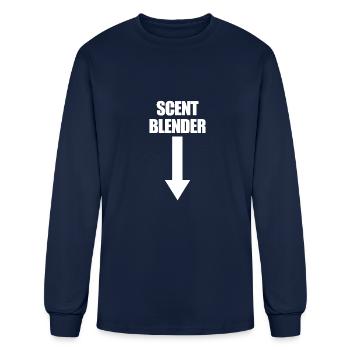 Scent Blender Arrow Down Funny Men's Hunting - Men's Long Sleeve T-Shirt - navy - Front