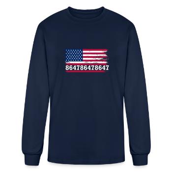 86 47 American Flag 8647 Subtle Anti Trump - Men's Long Sleeve T-Shirt - navy - Front