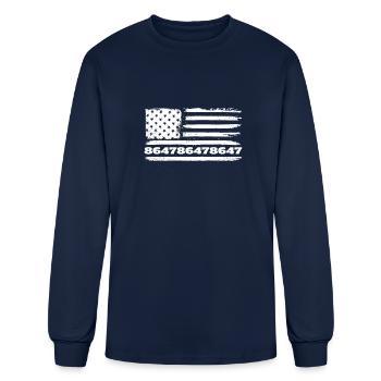 86 47 American Flag 8647 Subtle Anti Trump - Men's Long Sleeve T-Shirt - navy - Front