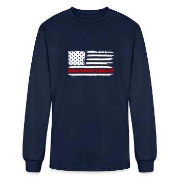 86 47 American Flag 8647 Subtle Anti Trump - Men's Long Sleeve T-Shirt - navy - Front