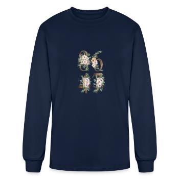 86 47 Anti-Trump Flowers Floral Anti Trump 8647 - Men's Long Sleeve T-Shirt - navy - Front