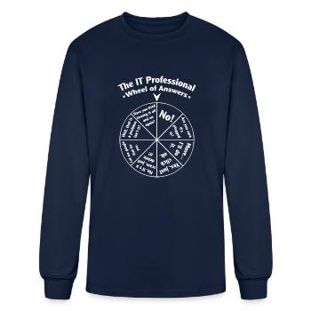 The IT Professional Wheel of Answers - Men's Long Sleeve T-Shirt - navy - Front