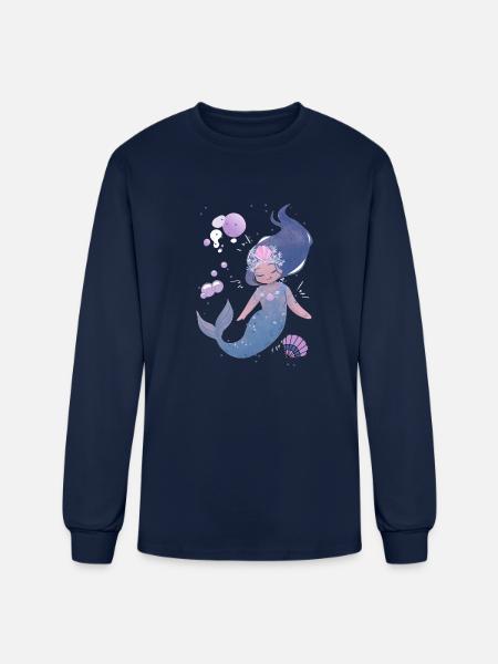 LITTLE MERMAID - Men's Long Sleeve T-Shirt - navy