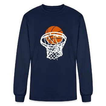 Basketball in the basket - Men's Long Sleeve T-Shirt - navy - Front