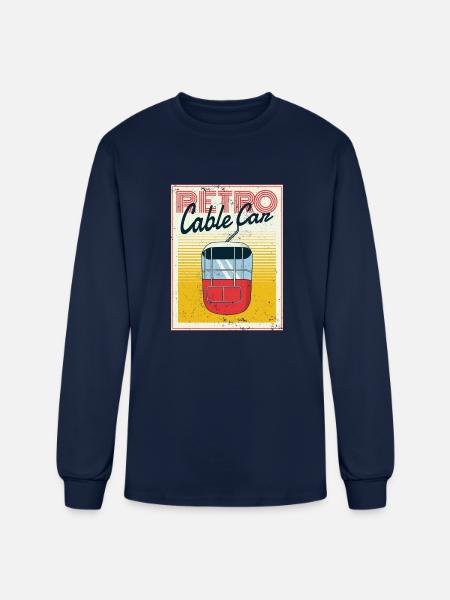 Retro Cable Can - Men's Long Sleeve T-Shirt - navy