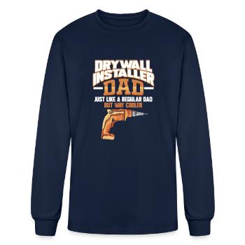 Drywall Installer Dad - Men's Long Sleeve T-Shirt - navy - Front