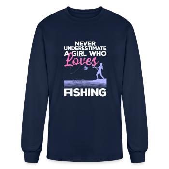 Cool Fishing For Women Girls Fisherman Fish Lure - Men's Long Sleeve T-Shirt - navy - Front