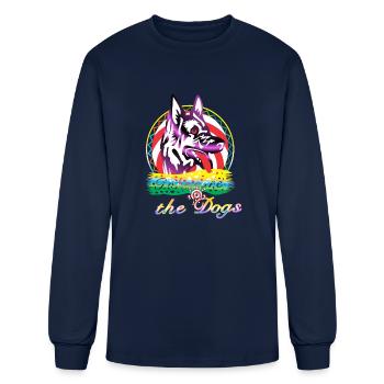 Take care of the dogs - Men's Long Sleeve T-Shirt - navy - Front