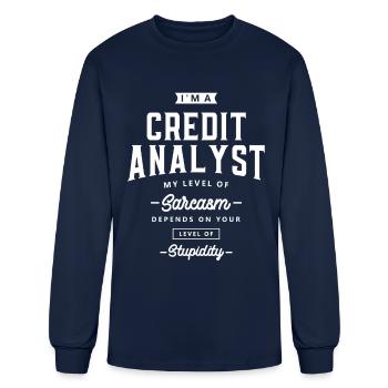 Credit Analyst Funny Job Title Profession - Men's Long Sleeve T-Shirt - navy - Front