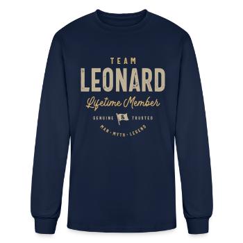 Team Leonard Lifetime Member Personalized Name - Men's Long Sleeve T-Shirt - navy - Front
