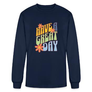 Have a great day - Men's Long Sleeve T-Shirt - navy - Front