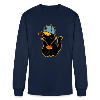 Gangsta Cat - Men's Long Sleeve T-Shirt - navy - Front