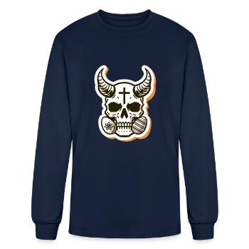 Resurrected Revenant: Easter Day Horned Skull - Men's Long Sleeve T-Shirt - navy - Front