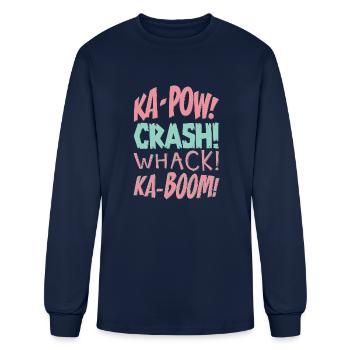 Comic Book Sounds - Men's Long Sleeve T-Shirt - navy - Front